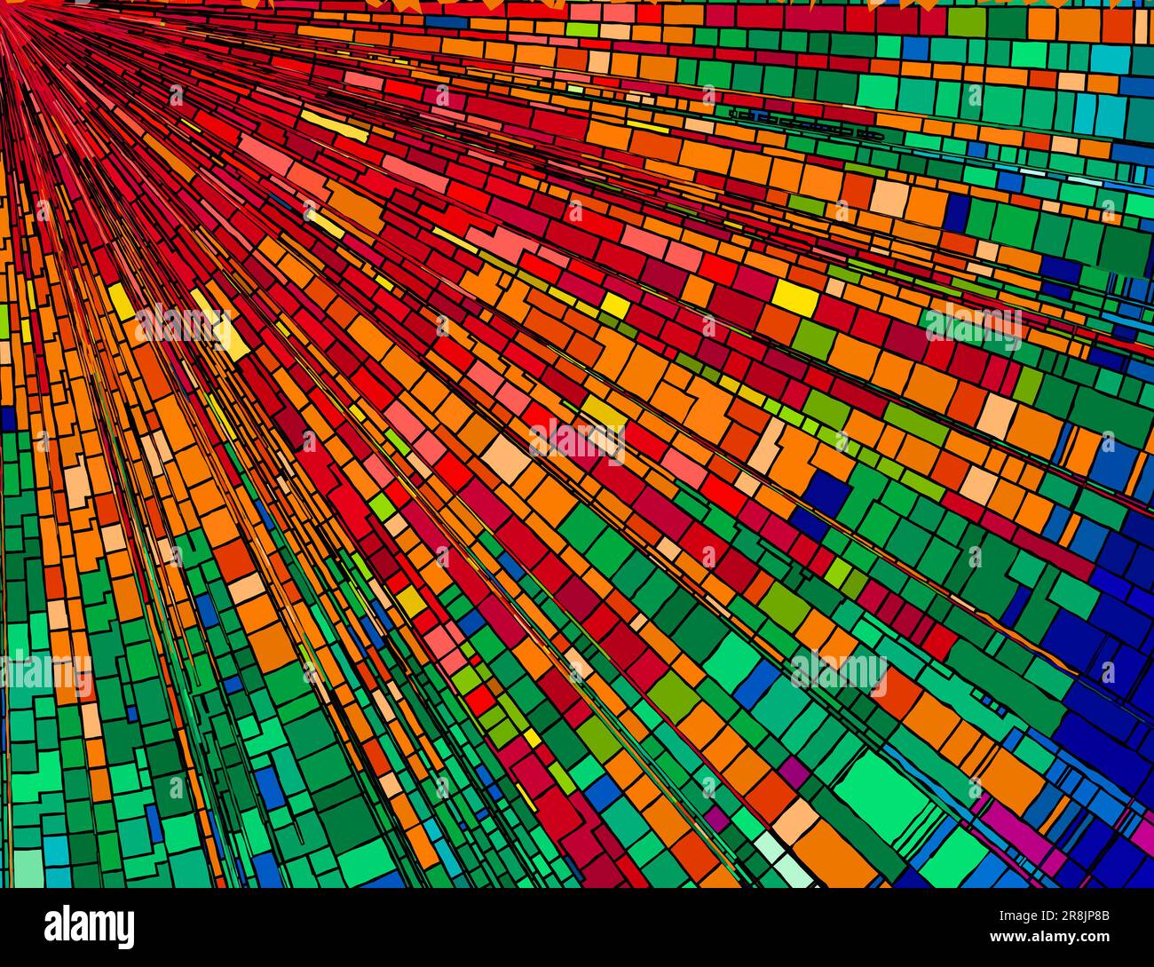 Mosaic rays background in colors, vector illustration Stock Vector