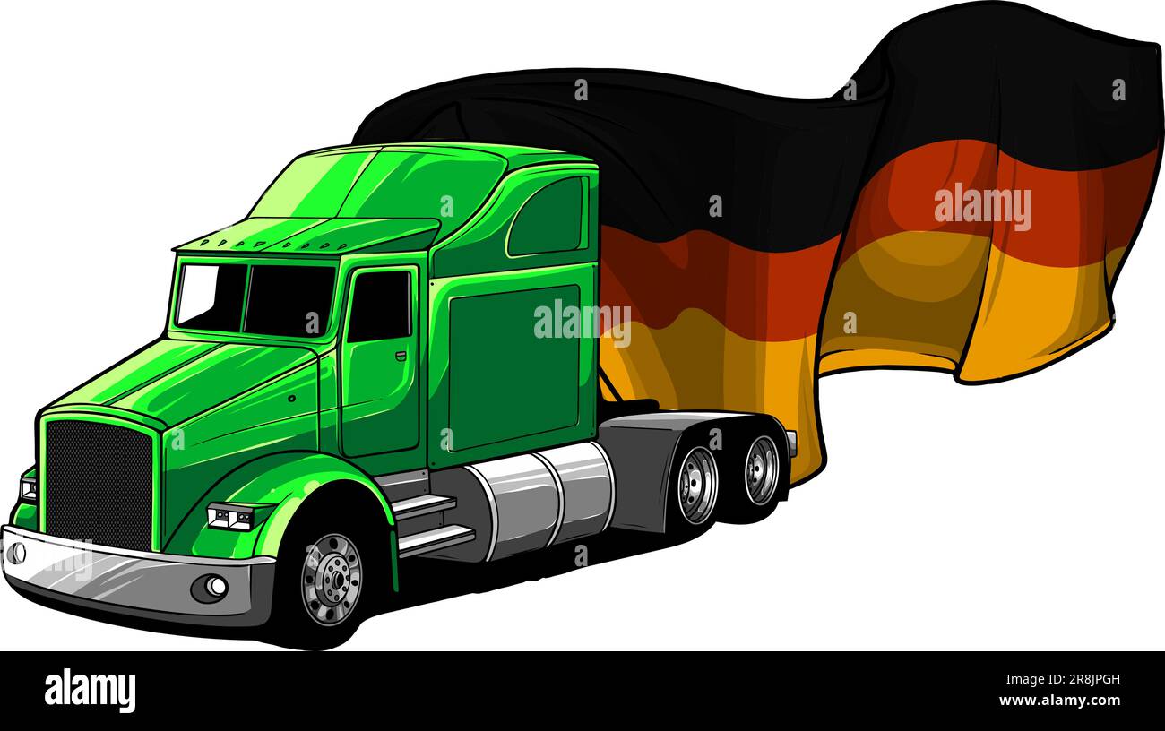 Classic American Truck with italian flag Stock Vector