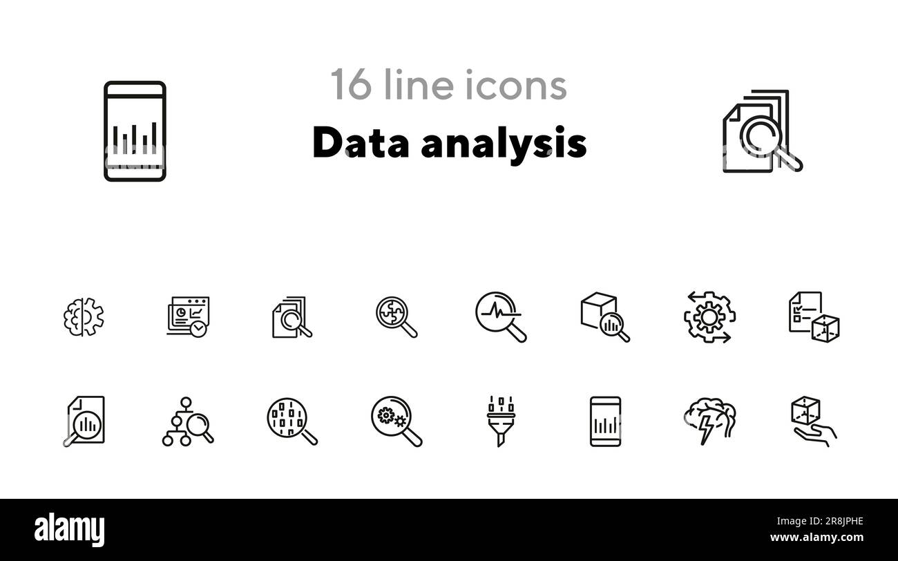 Data analysis line icon set Stock Vector Image & Art - Alamy