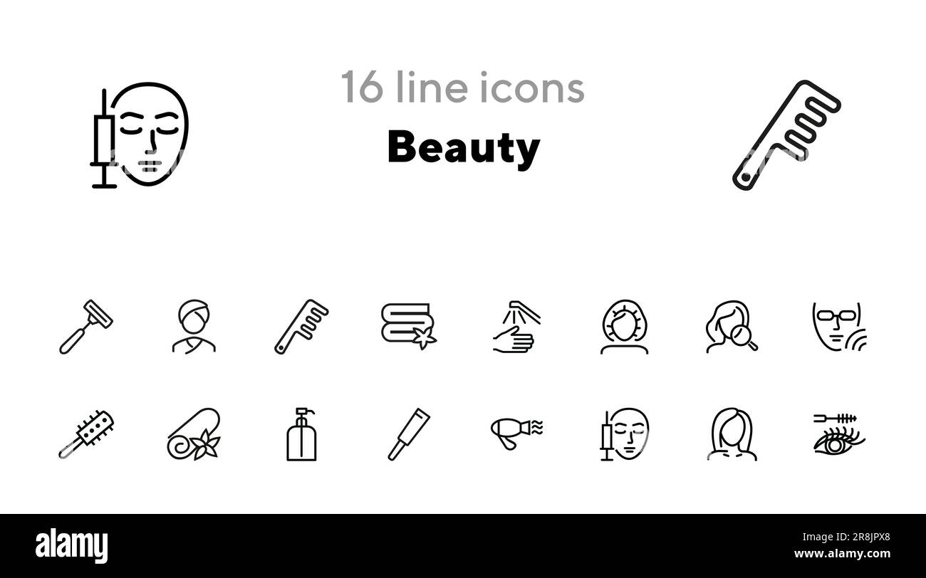 Beauty icons Stock Vector