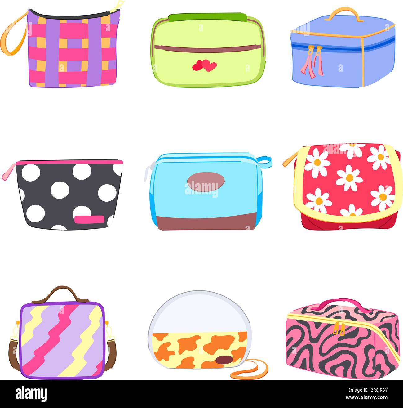 cosmetic pouch set cartoon vector illustration Stock Vector Image & Art