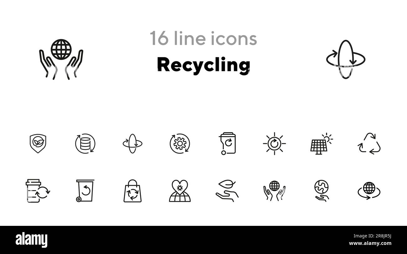 Recycling line icon set Stock Vector Image & Art - Alamy