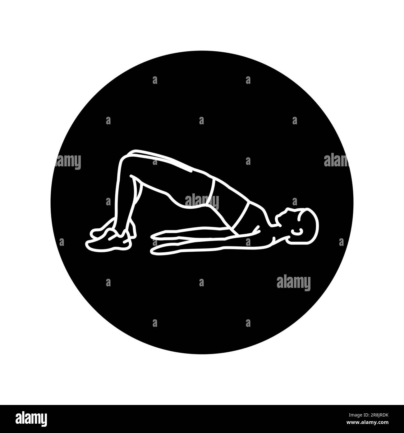 Girl does exercise on the buttocks legs and buttocks black line icon ...