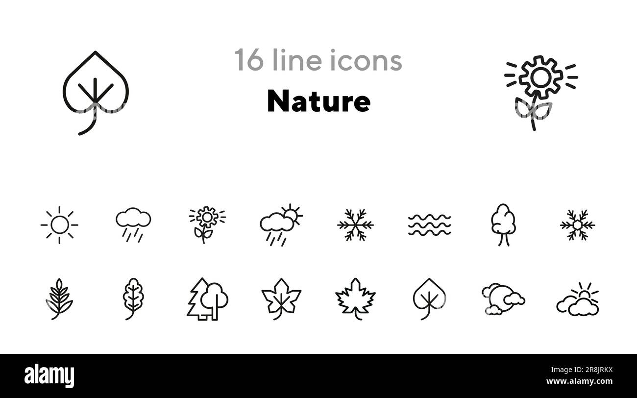 Icons for nature Stock Vector Images - Alamy