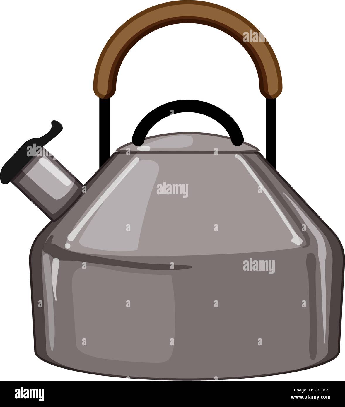 heat kettle kitchen cartoon vector illustration Stock Vector Image