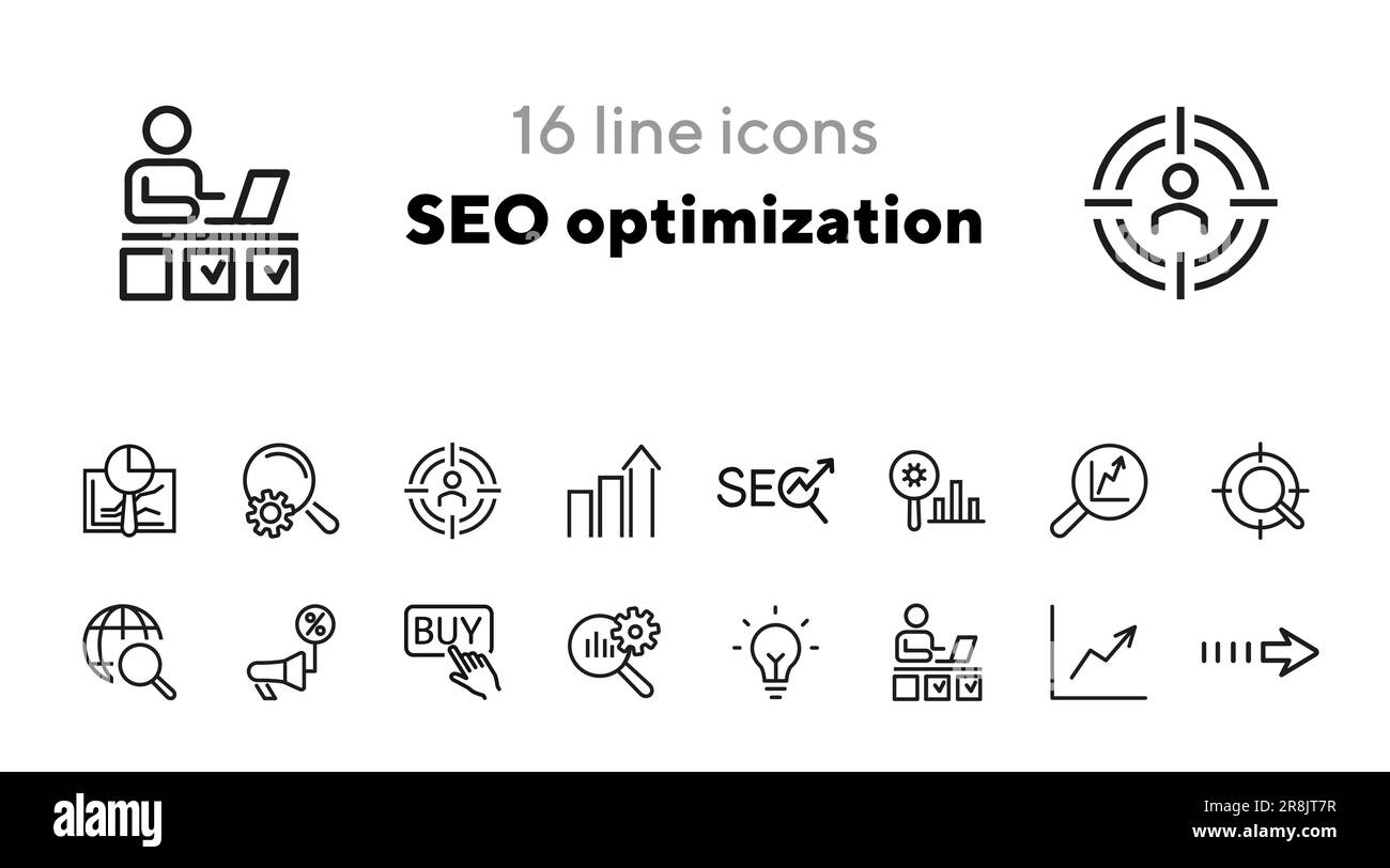 SEO optimization icons Stock Vector Image & Art - Alamy