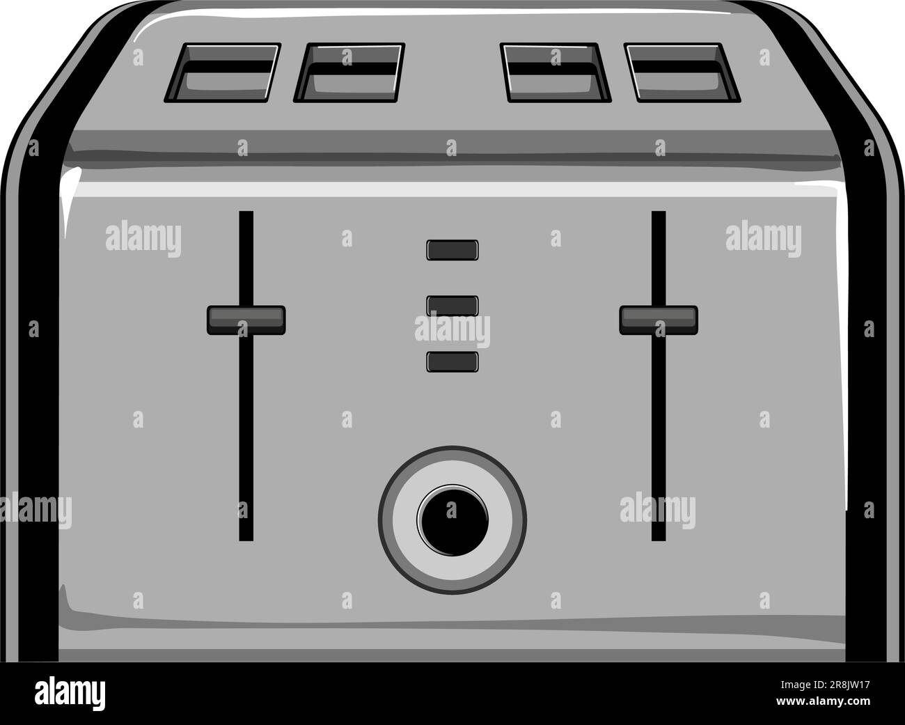 breakfast toaster bread cartoon vector illustration Stock Vector Image