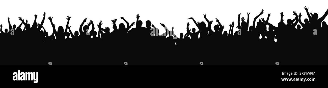Cheering crowd at a concert.. Happy group of young people dancing at ...