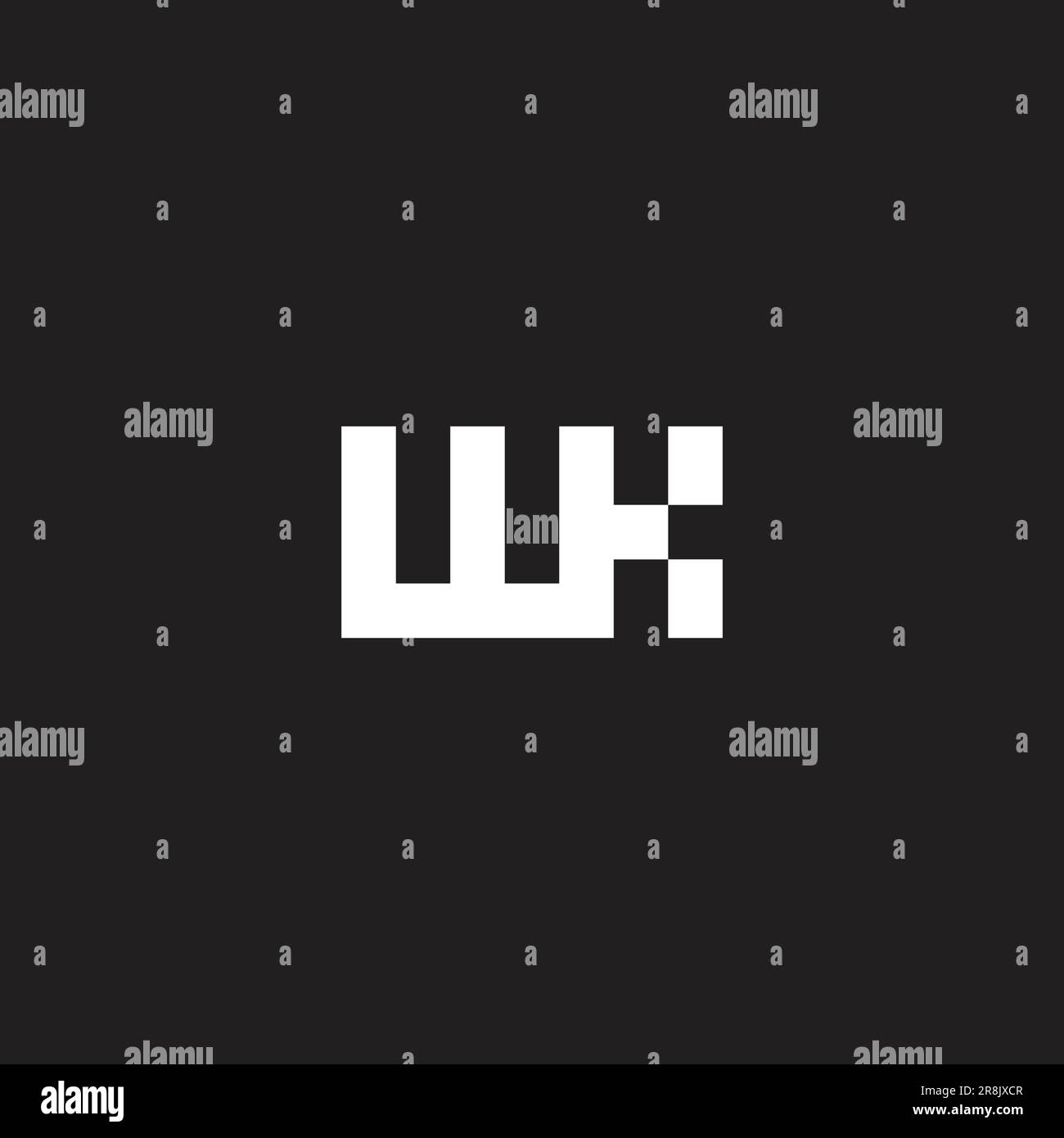 letter wk simple geometric abstract logo vector Stock Vector