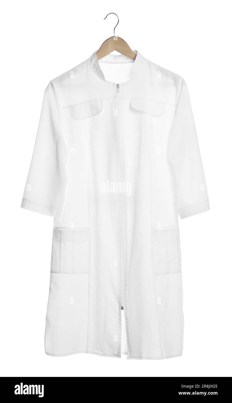 Doctor's gown isolated on white. Medical uniform Stock Photo Alamy