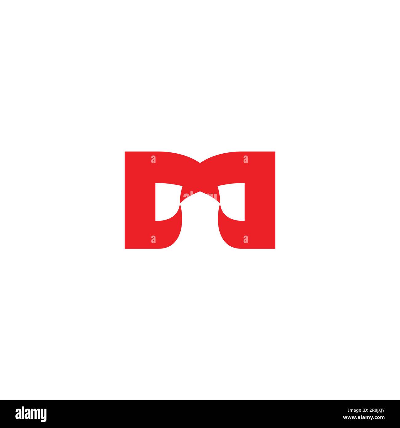 letter md linked curve ribbon simple logo vector Stock Vector Image ...