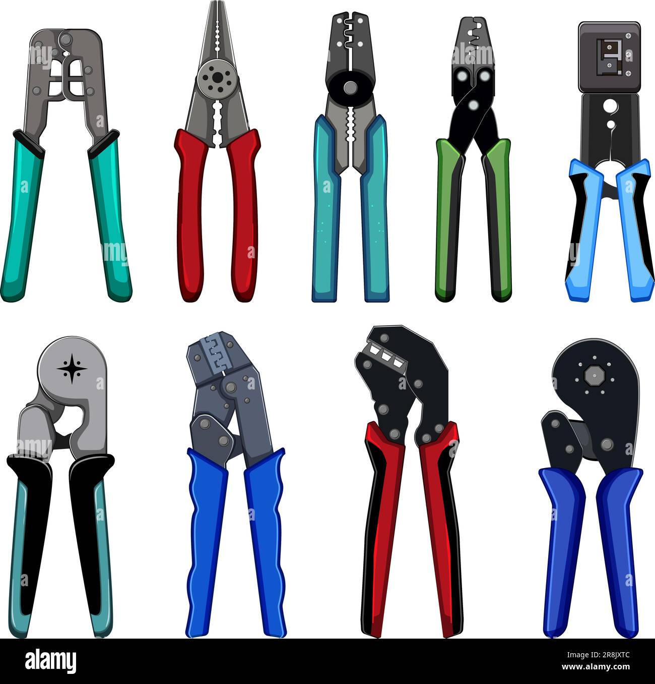 crimper tool set cartoon vector illustration Stock Vector Image & Art