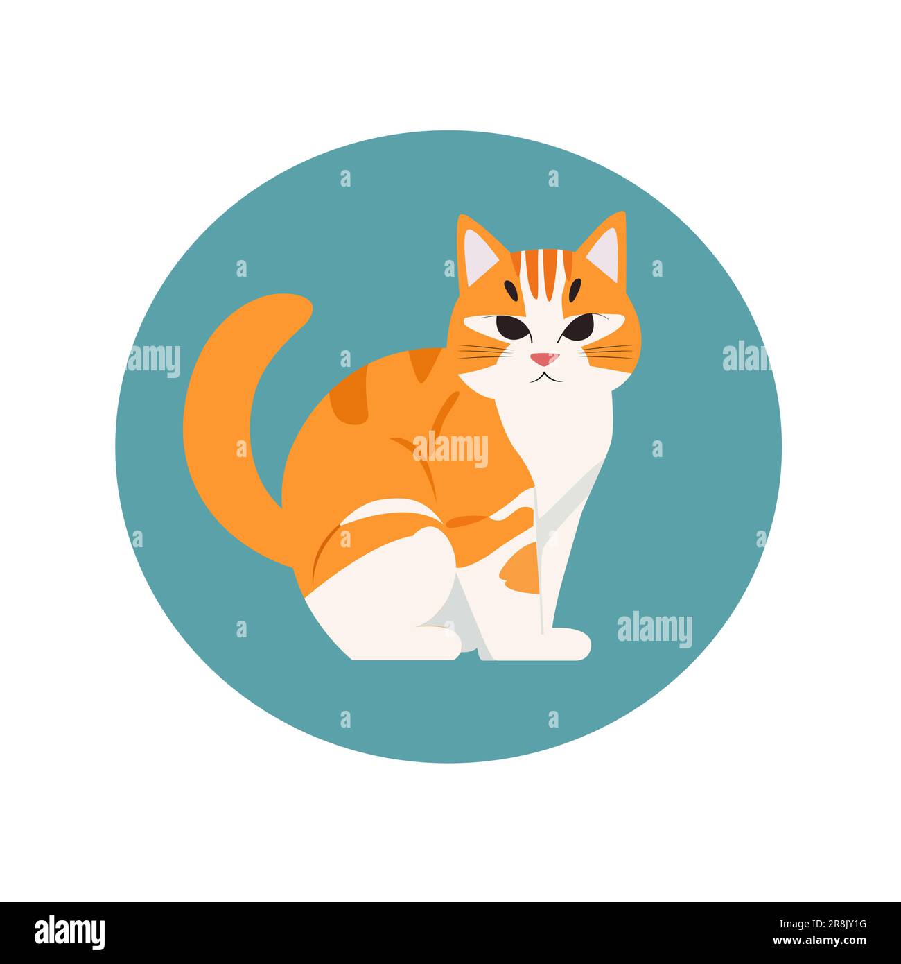 Portrait of cute cat vector illustration Stock Vector