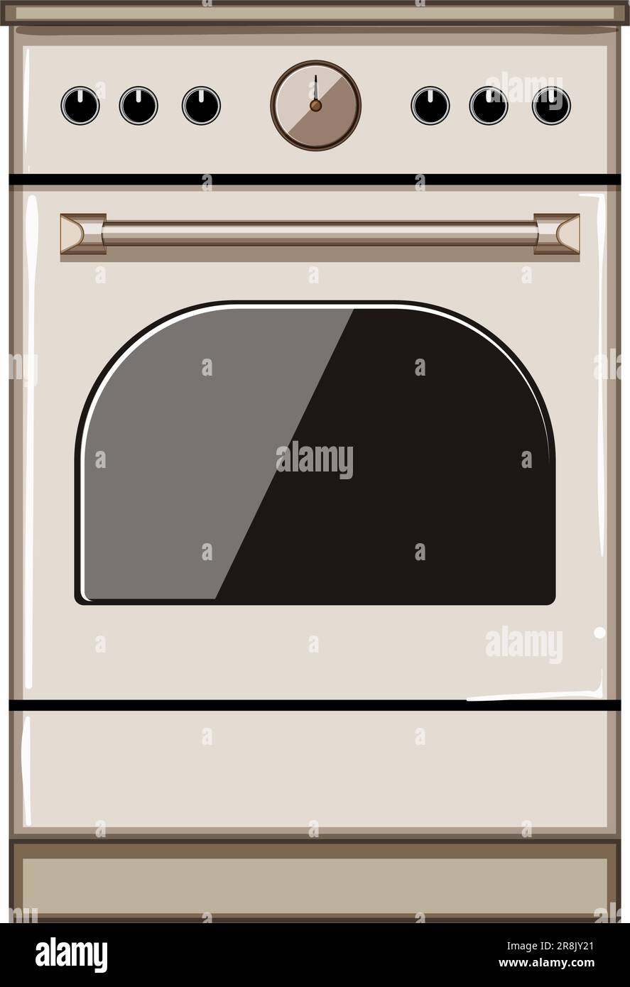 house kitchen stove cartoon vector illustration Stock Vector