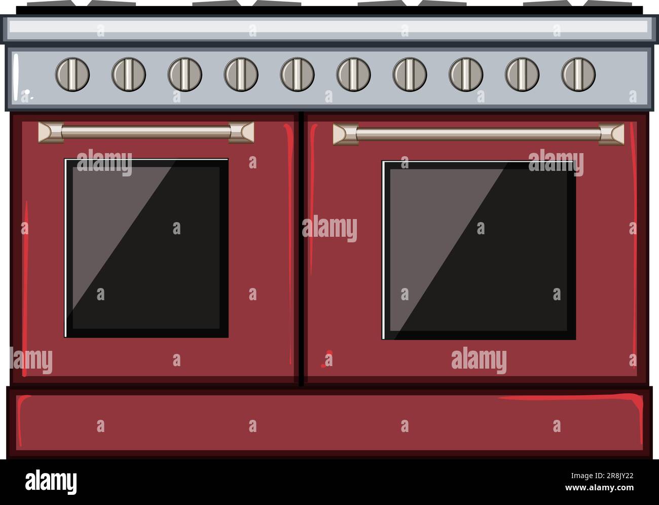 furniture kitchen stove cartoon vector illustration Stock Vector Image