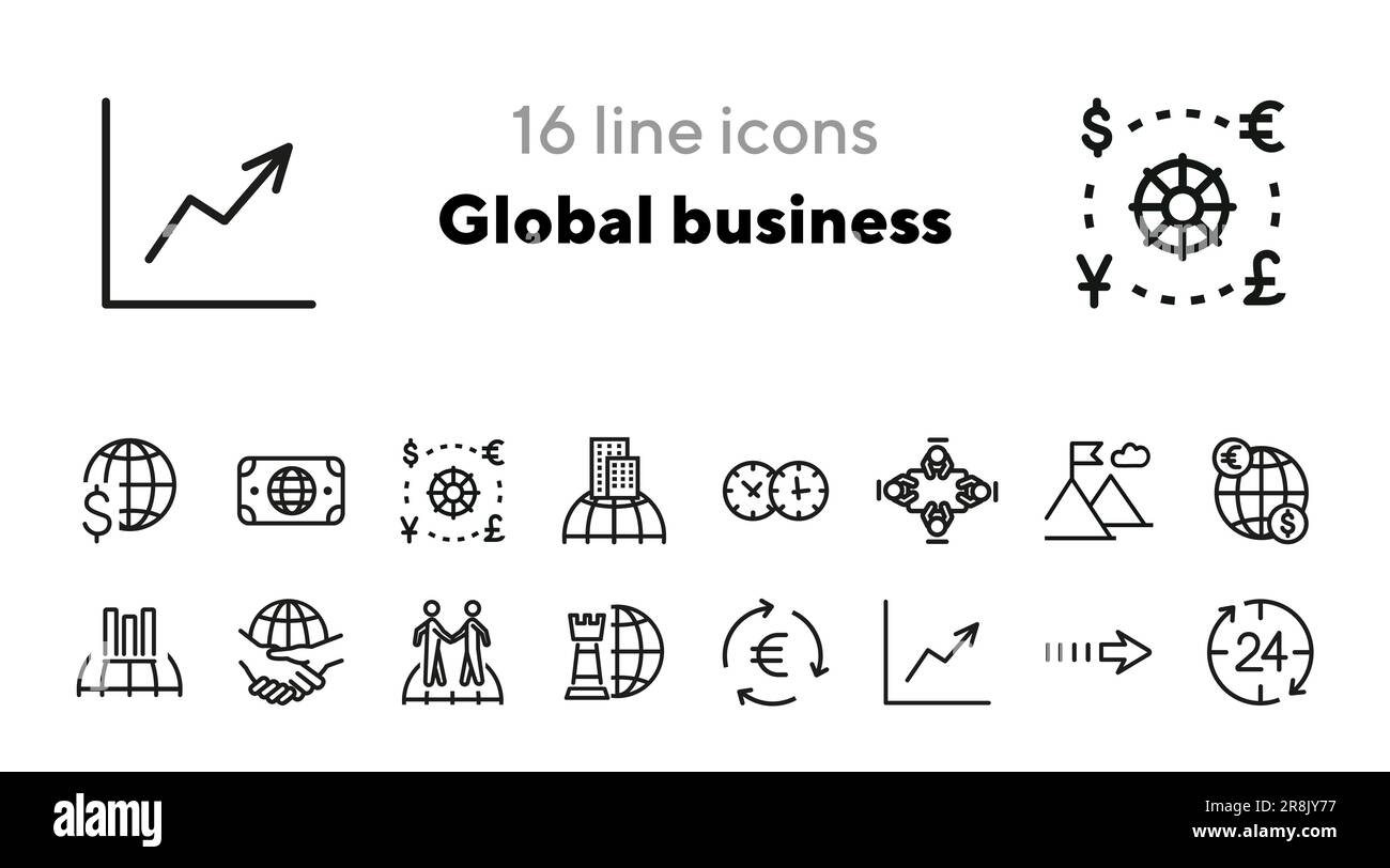 Global growth vector line hi-res stock photography and images - Alamy