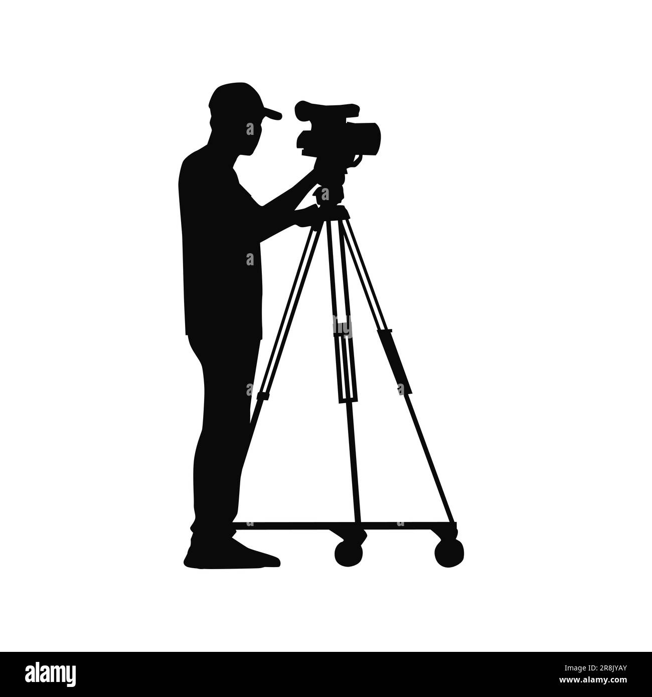 Cameraman with camera silhouette Stock Vector Image & Art - Alamy