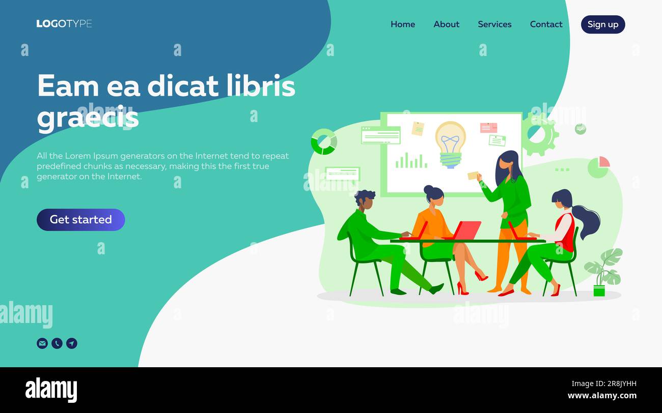 Business team discussing ideas for startup Stock Vector