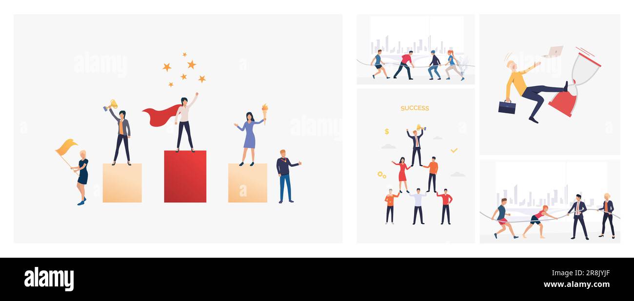 Set of people competing in tug-of-war Stock Vector Image & Art - Alamy