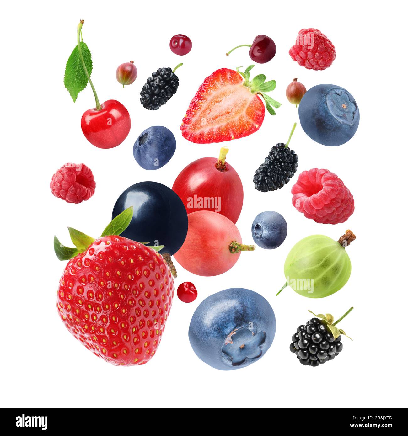 Various flying falling berries hi-res stock photography and images - Alamy