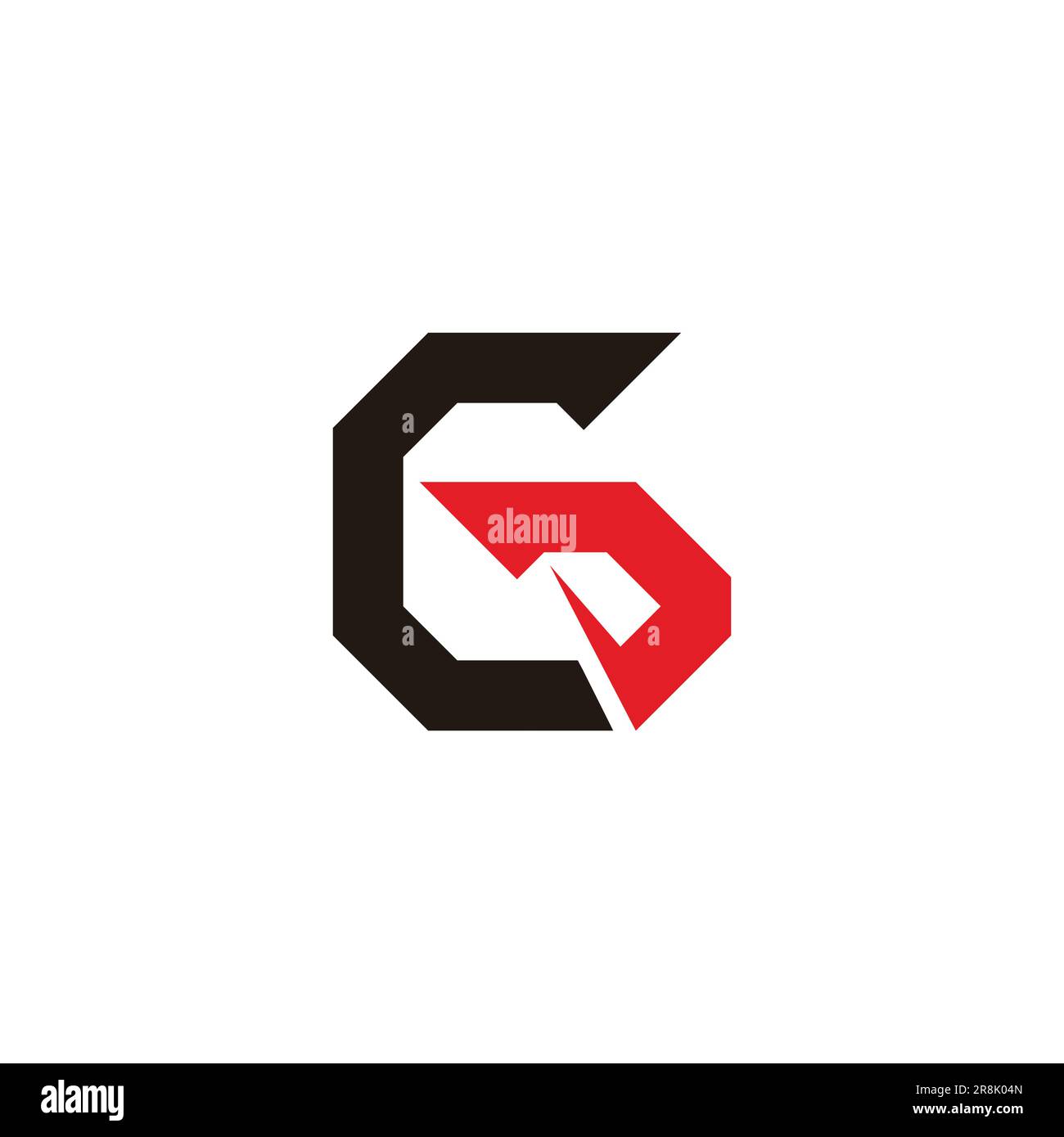 letter gj slice geometric simple logo vector Stock Vector