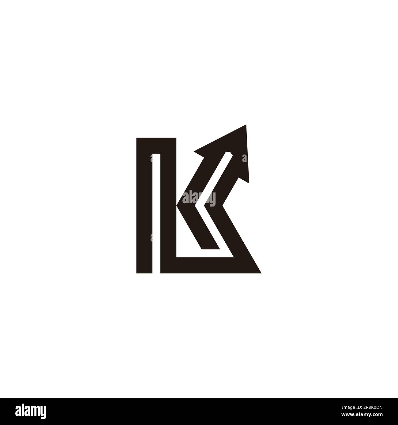 letter k stripes arrow chart logo vector Stock Vector