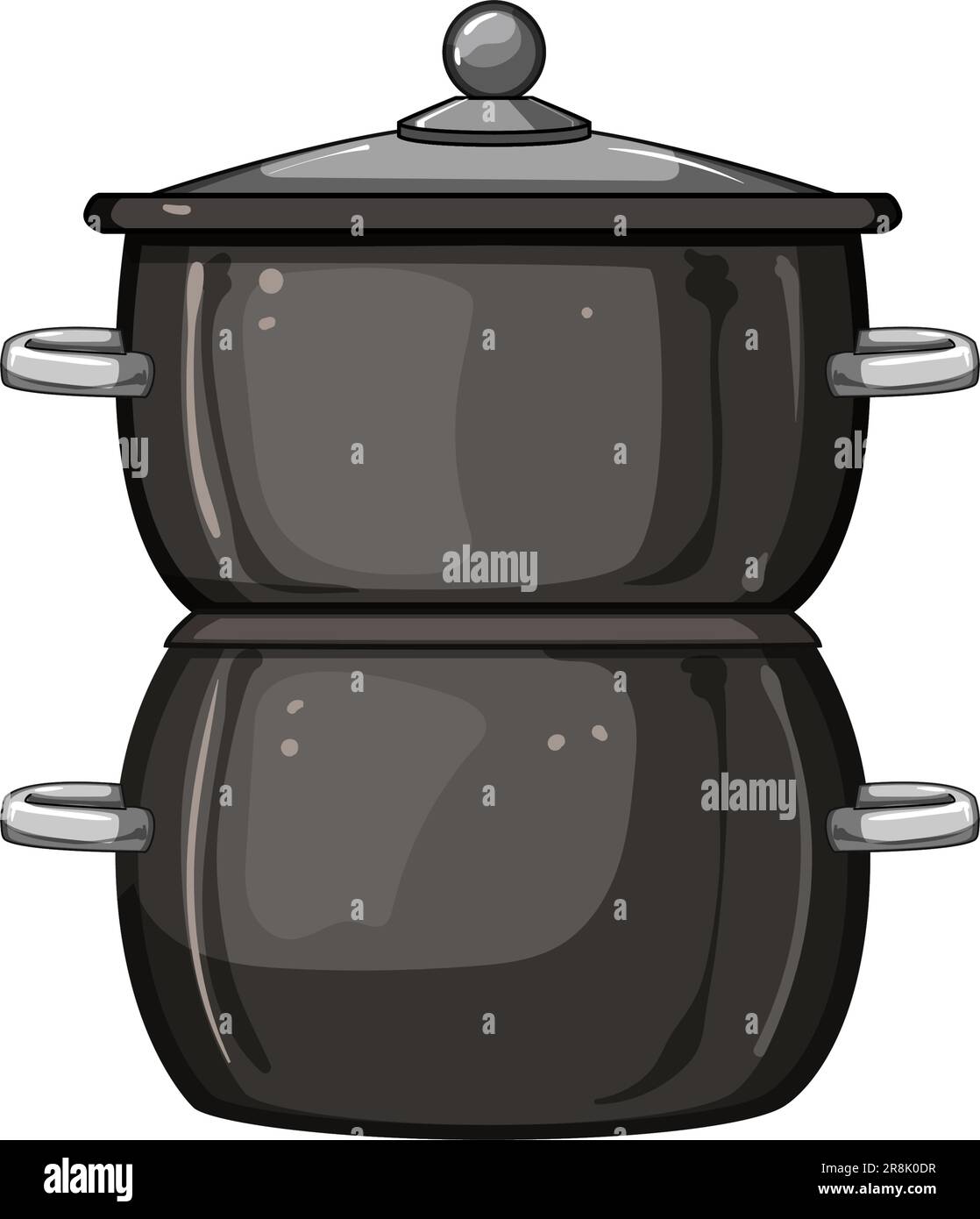 kitchen double boiler pan cartoon vector illustration Stock Vector