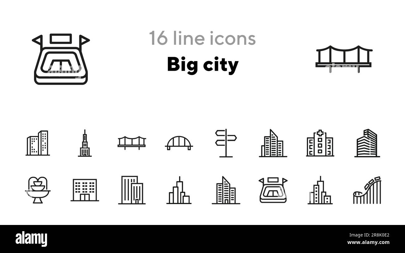 Big city line icon set Stock Vector Image & Art - Alamy