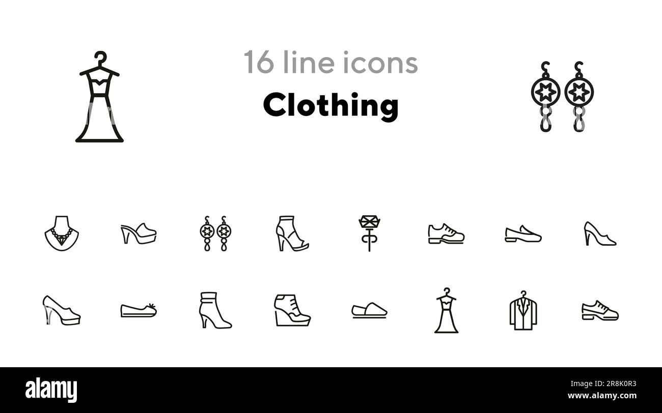 Clothing line icon set Stock Vector Image & Art - Alamy