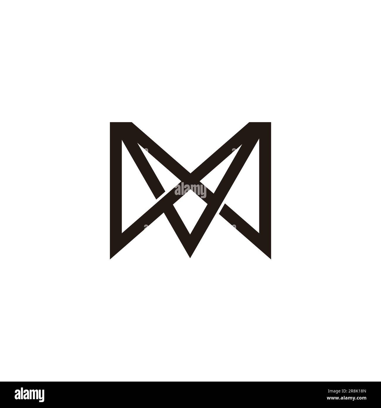 letter vw triangles overlap lines logo vector Stock Vector