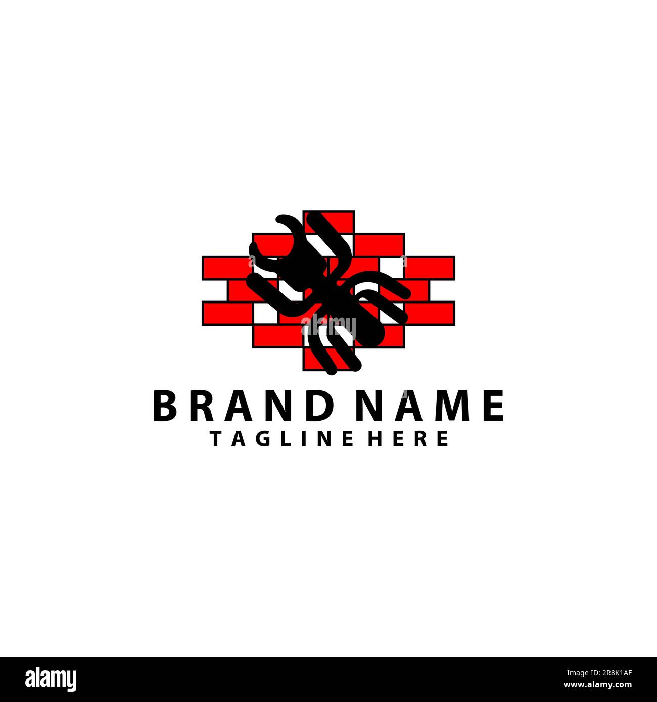 ant wall logo design vector Stock Vector