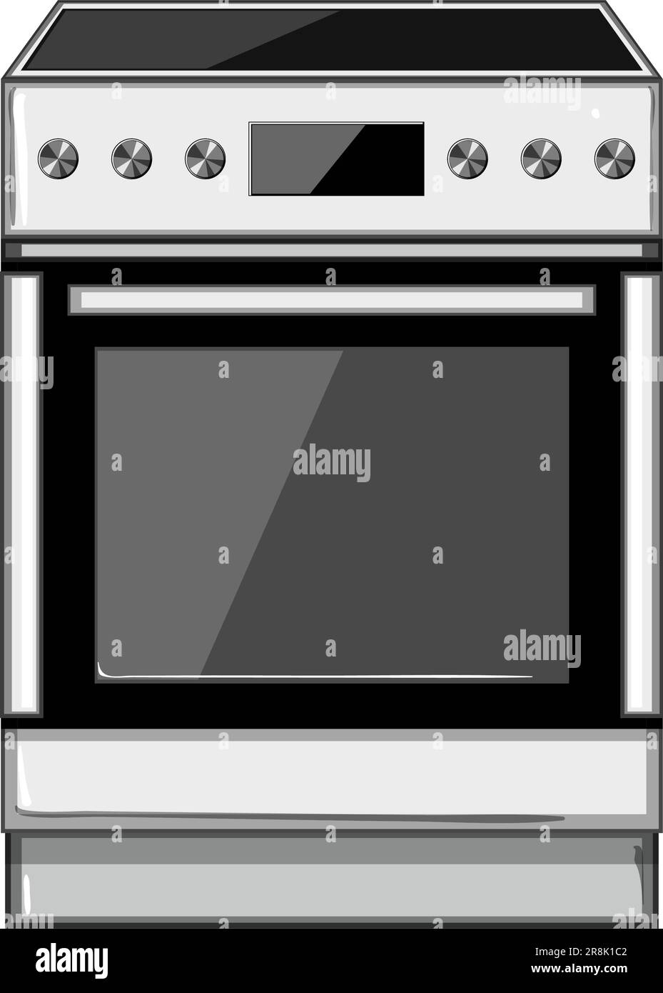 modern kitchen stove cartoon vector illustration Stock Vector Image