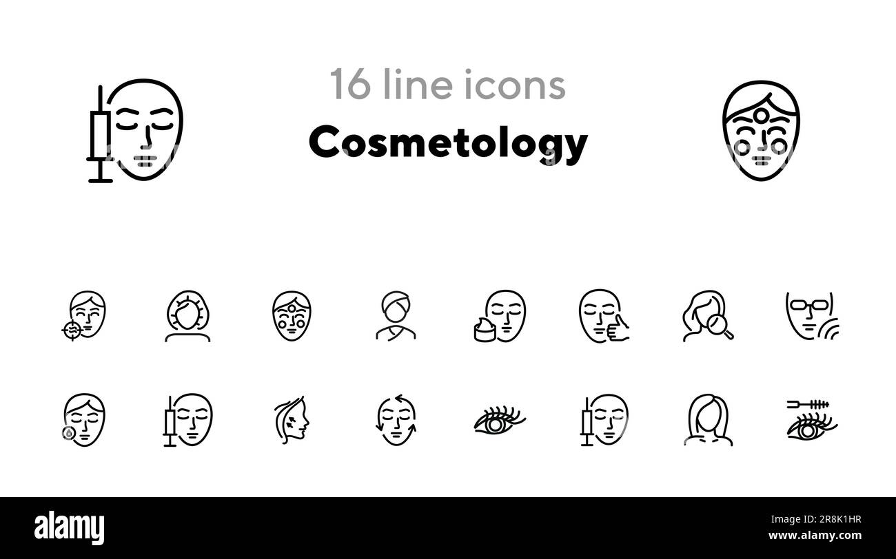 Cosmetology line icon set Stock Vector Image & Art Alamy