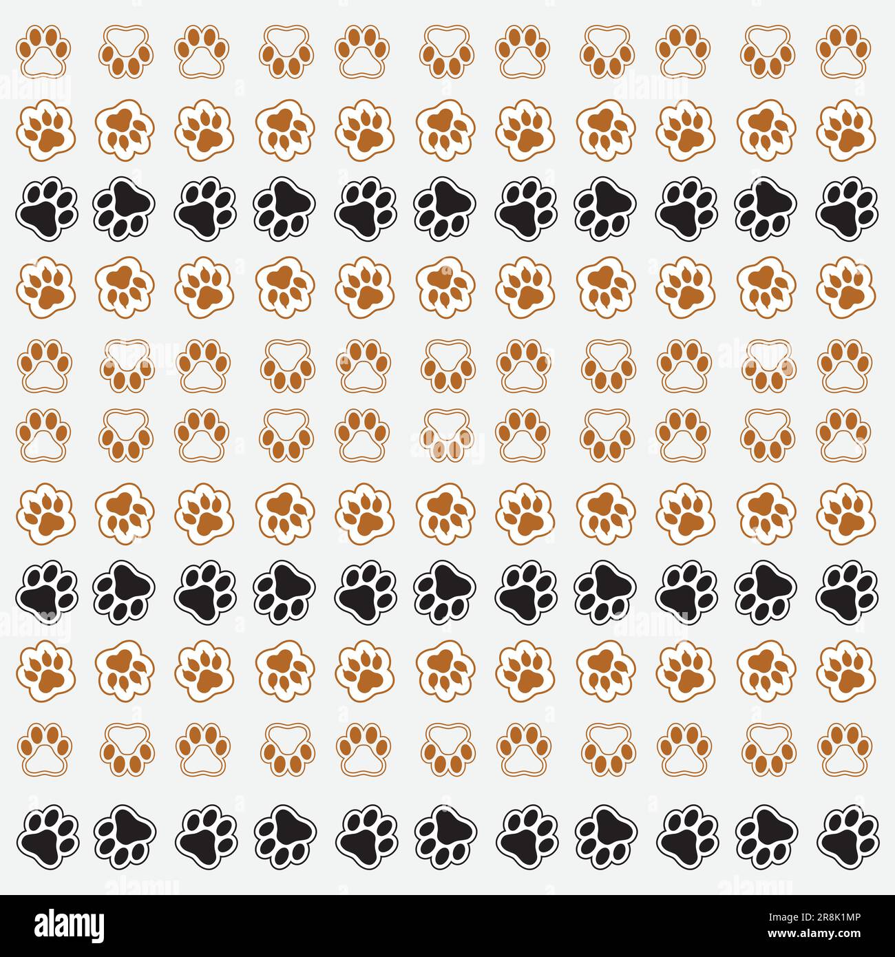 Background with dog paw print and bone Stock Vector