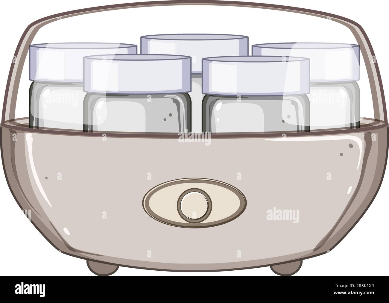 automatic yogurt maker cartoon vector illustration Stock Vector Image