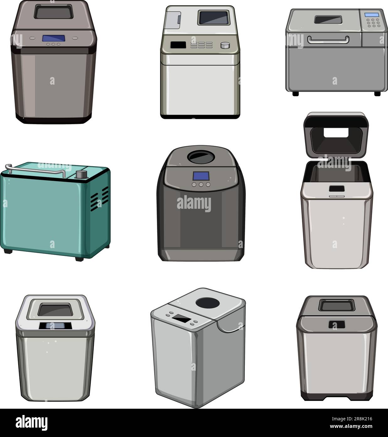 bread maker set cartoon vector illustration Stock Vector Image & Art