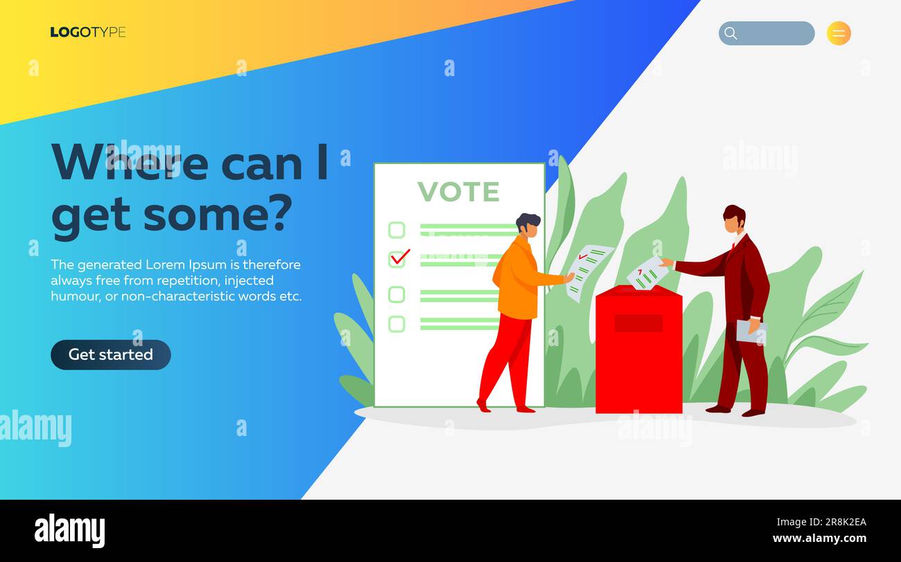 Voters inserting forms into ballot boxes Stock Vector