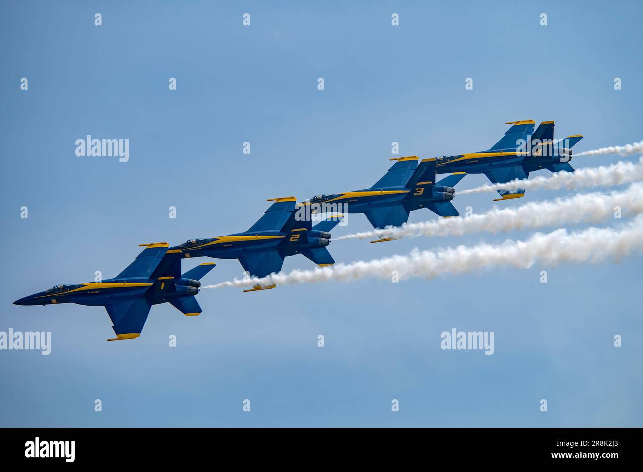 The U.S. Navy Blue Angels perform during the Columbus Airshow at Rickenbacker International