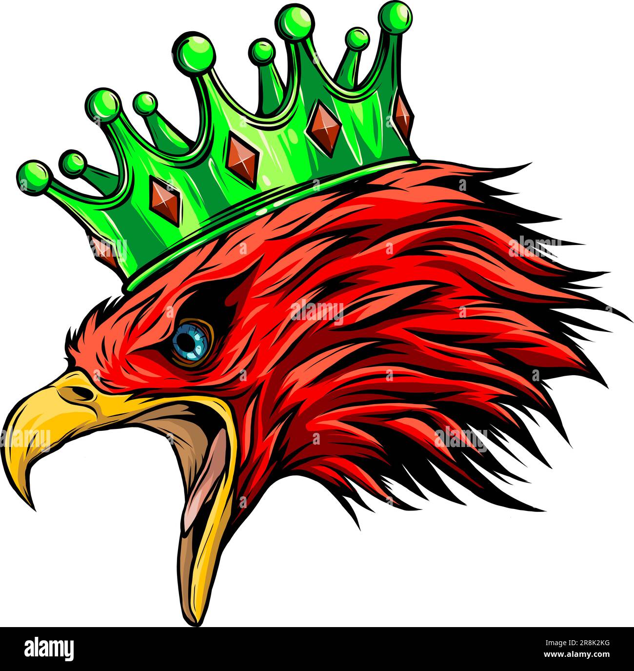 Mascot with crowned American eagle. vector illustration Stock Vector