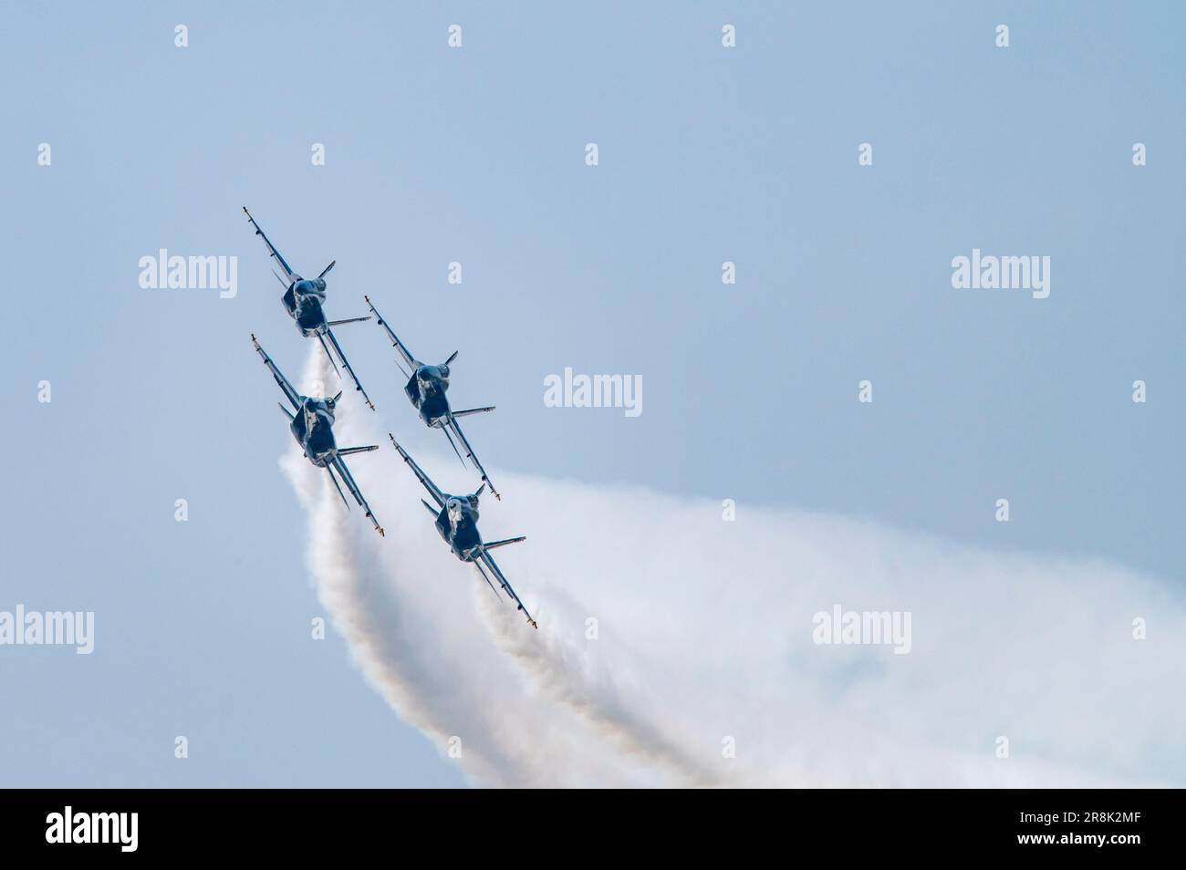 The U.S. Navy Blue Angels perform during the Columbus Airshow at Rickenbacker International