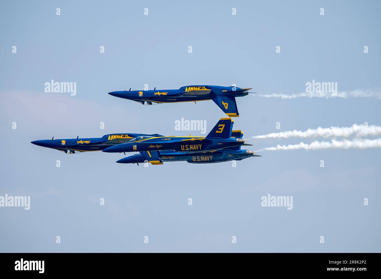 The U.S. Navy Blue Angels perform during the Columbus Airshow at Rickenbacker International