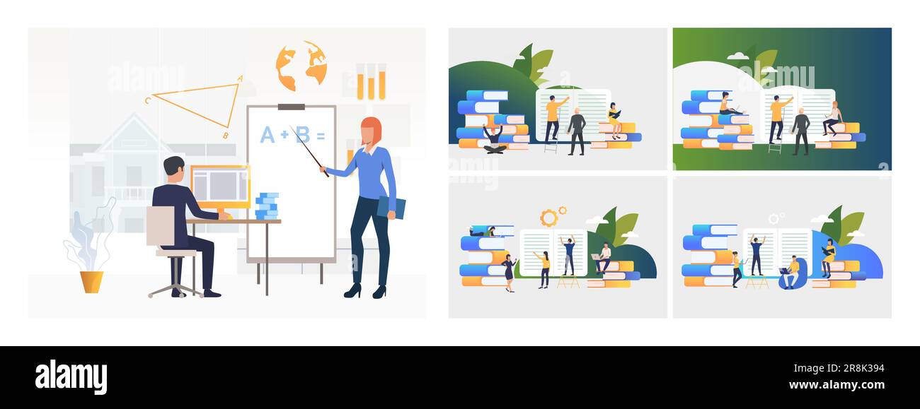 Getting knowledge set Stock Vector Image & Art - Alamy