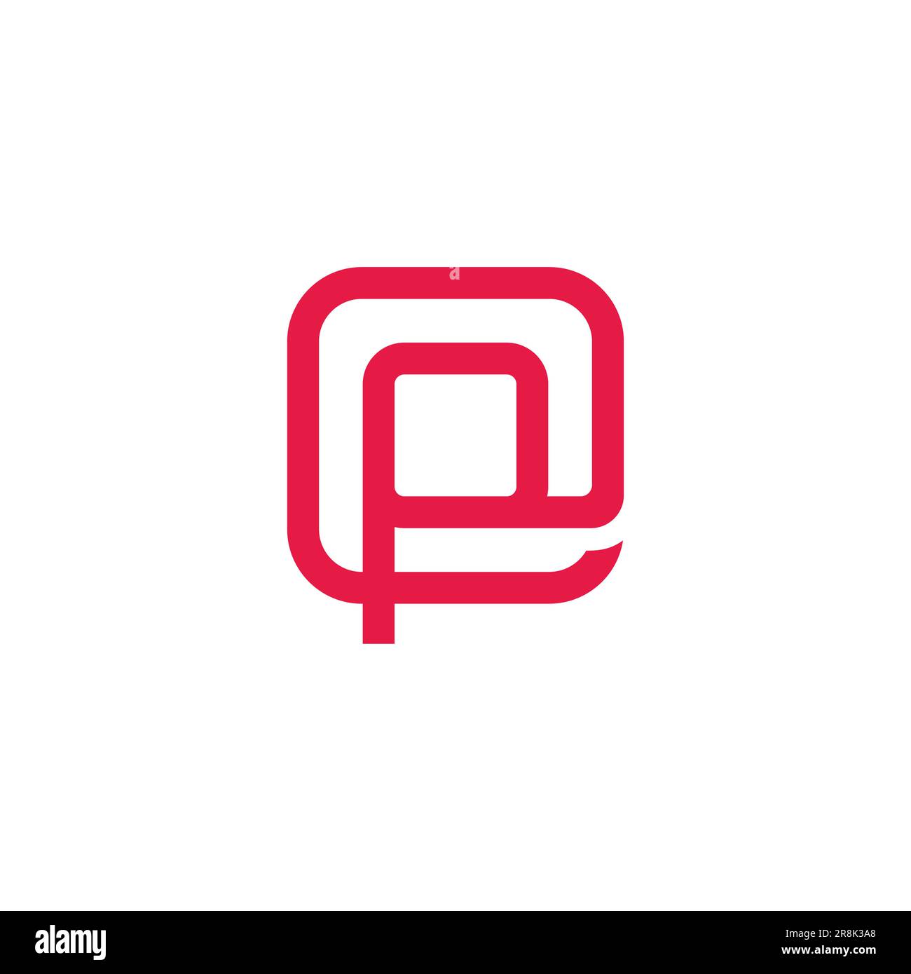 letter pe linked geometric logo vector Stock Vector