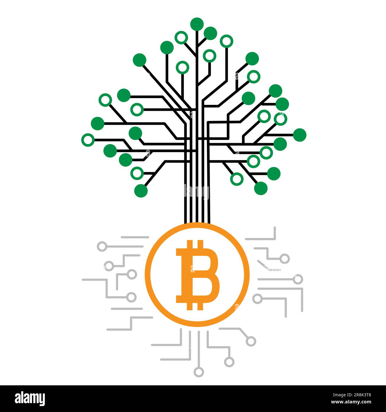money tree grow on bitcoin cpu mines chip Stock Vector Image & Art - Alamy