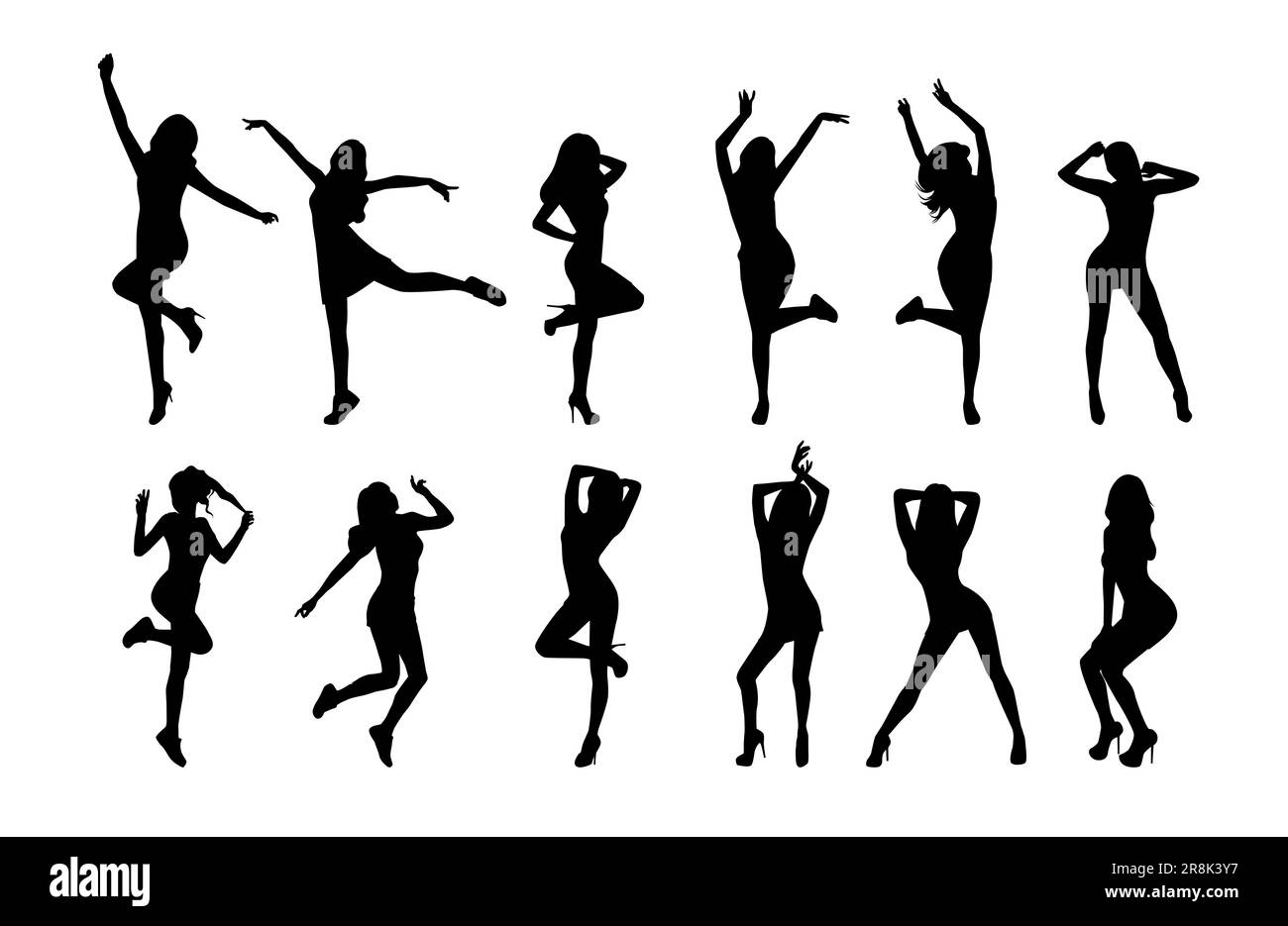 Beautiful woman dancing silhouette, woman dancing at club Stock Vector  Image \u0026 Art - Alamy, image size:1300x935