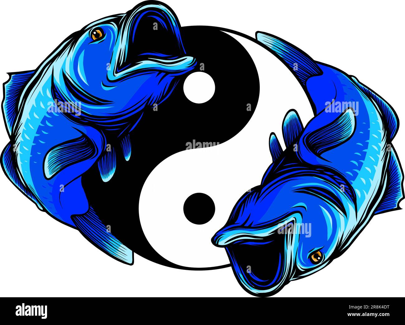 vector illustration Oriental Yin Yang Fish Symbol Stock Vector