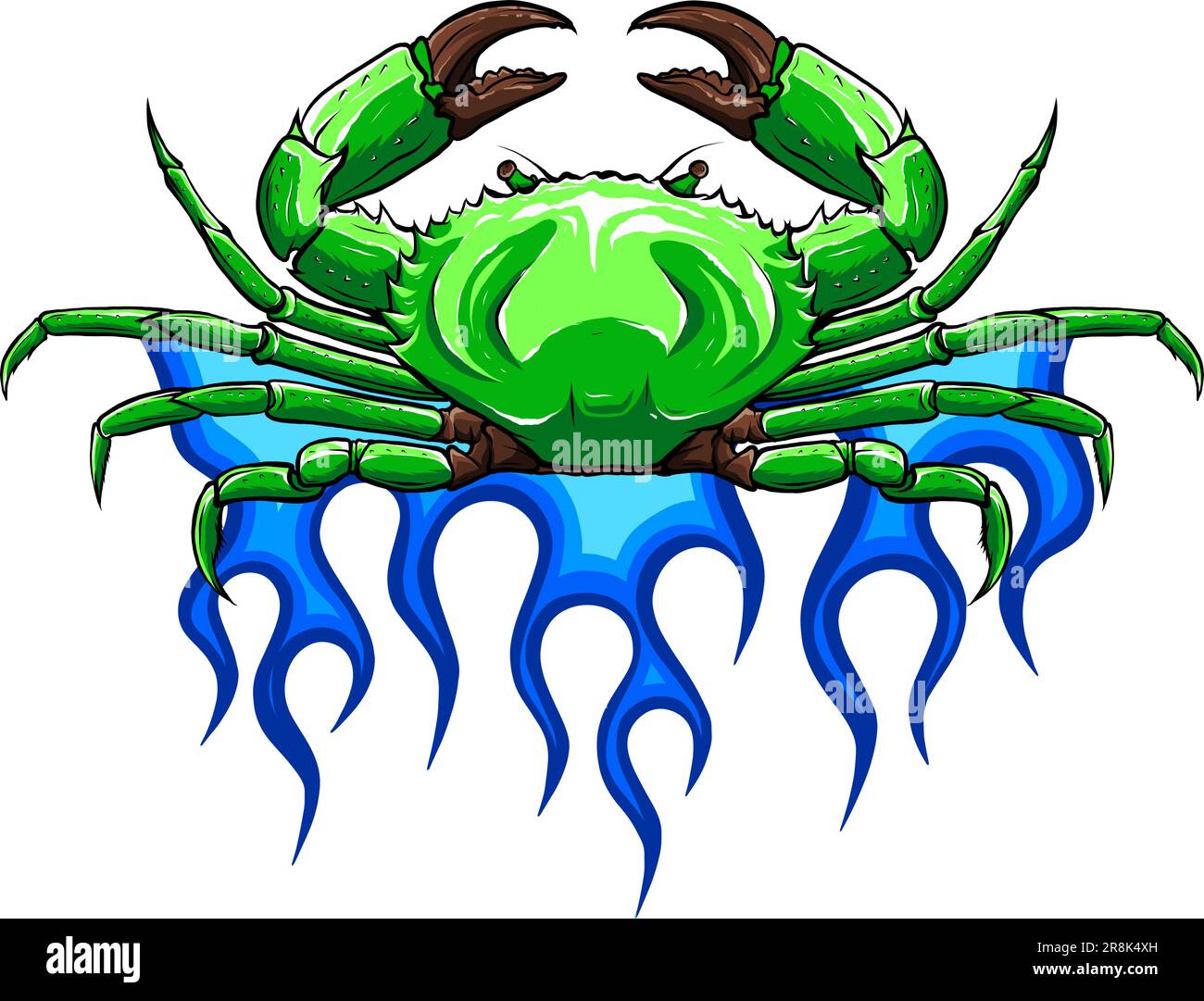 vector Angry crab with claws on flames Stock Vector Image & Art Alamy