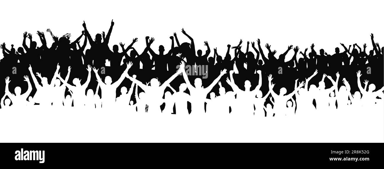 Cheering crowd at a concert. People raising hand at the concert, crowd