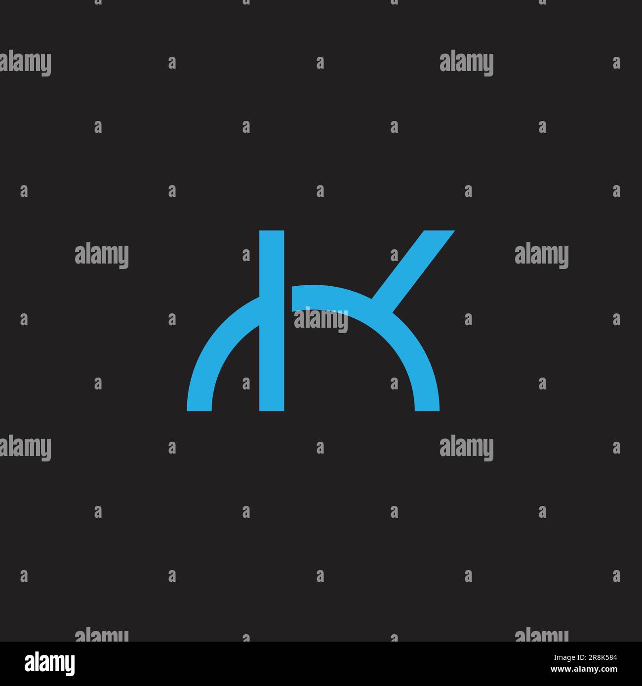 letter hk loop line simple logo vector Stock Vector