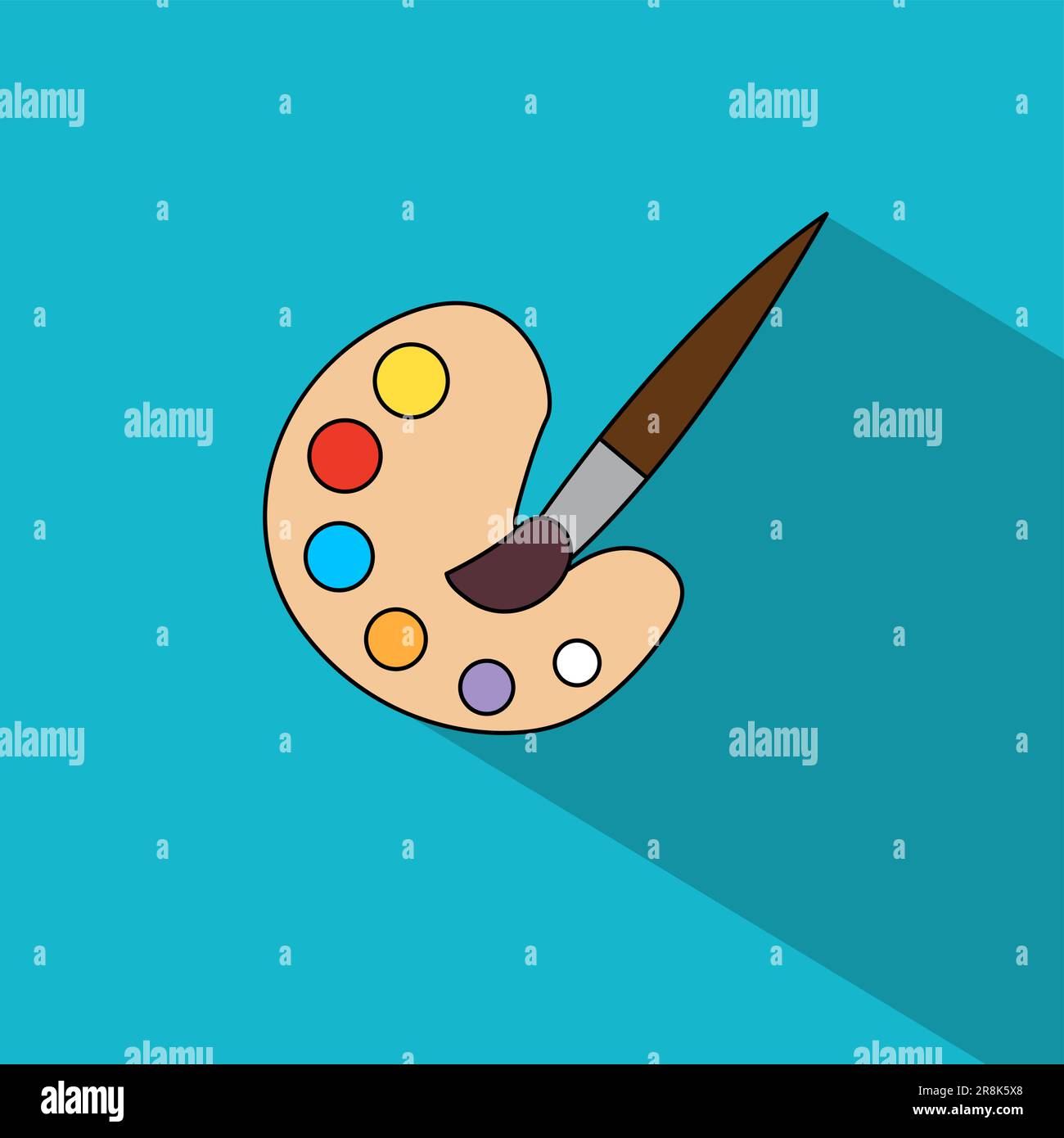 Artist palette with brushes Stock Vector